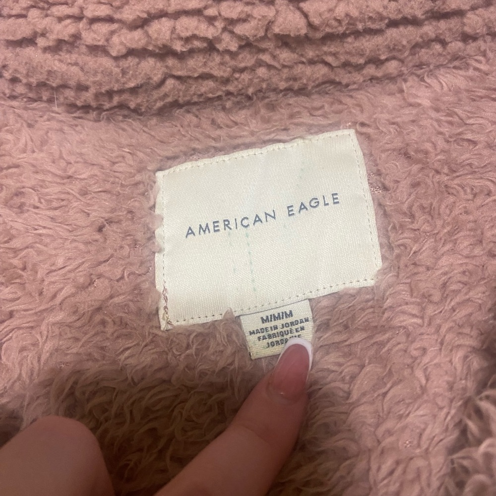 American Eagle Outfitters Pink Sherpa Pullover - Picture 2 of 2